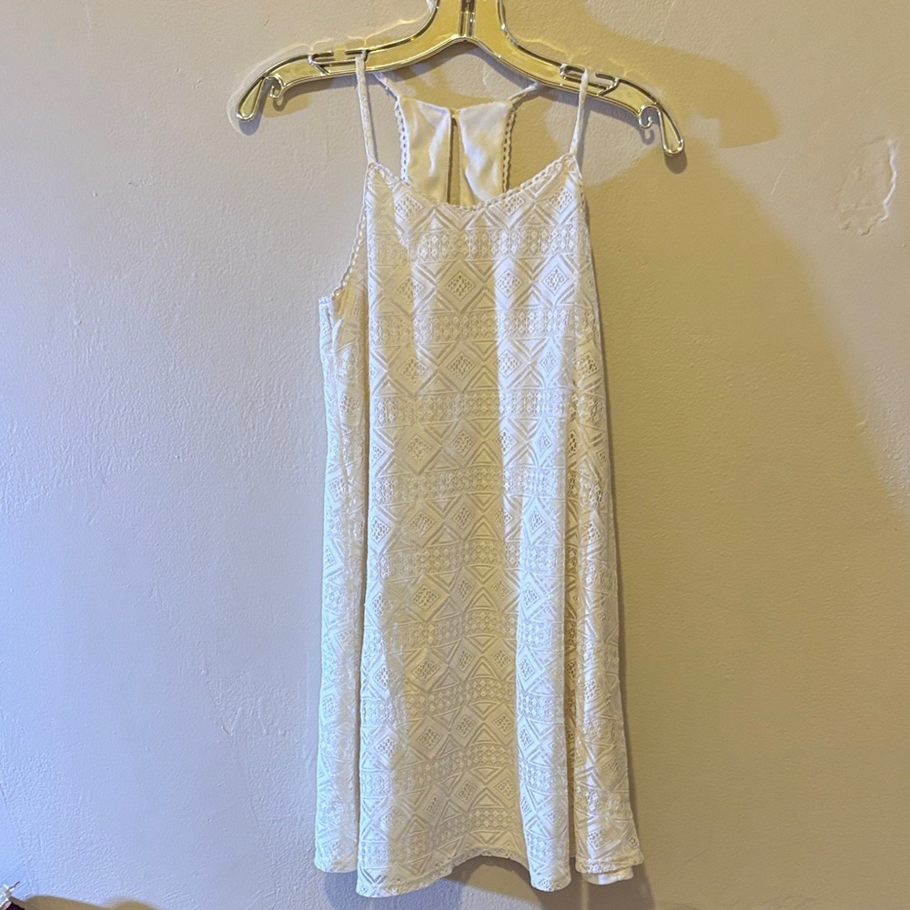 Cato Ivory Sleeveless Dress with Textured Design